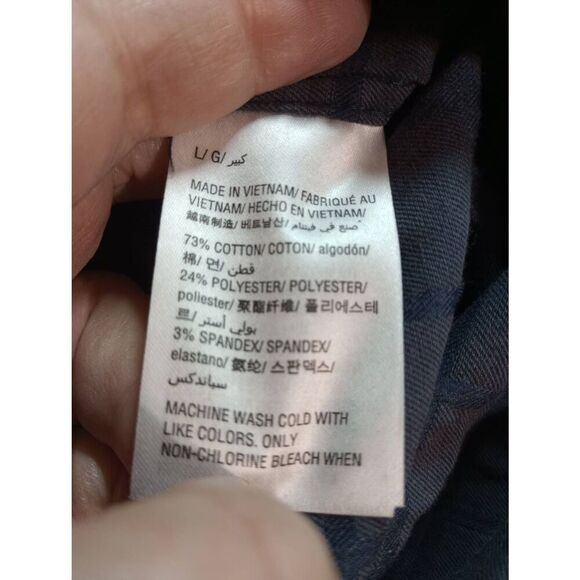 Tasso Elba Shirt Men's‎ Large Blue Windowpane Button Front Long Sleeve - Picture 8 of 9